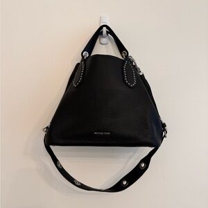 Michael Kors NWT Brooklyn Large Leather Satchel Black Leather